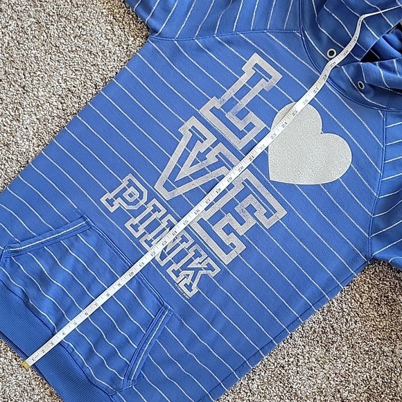 vs PiNK vtg Blue Striped Hoodie - Picture 9 of 9